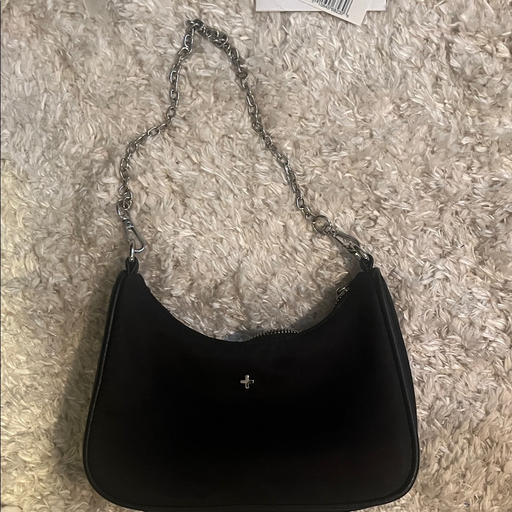 Princess Polly Black Shoulder Bag with Chain Strap